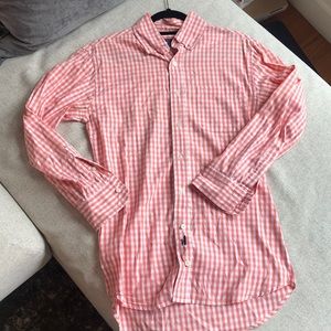 Johnnie-O Orange Striped Long Sleeve Button Down